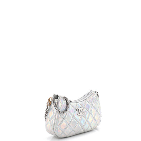 Chanel Hobo Clutch with Chain Quilted Iridescent Metallic Goatskin - Picture 2 of 5